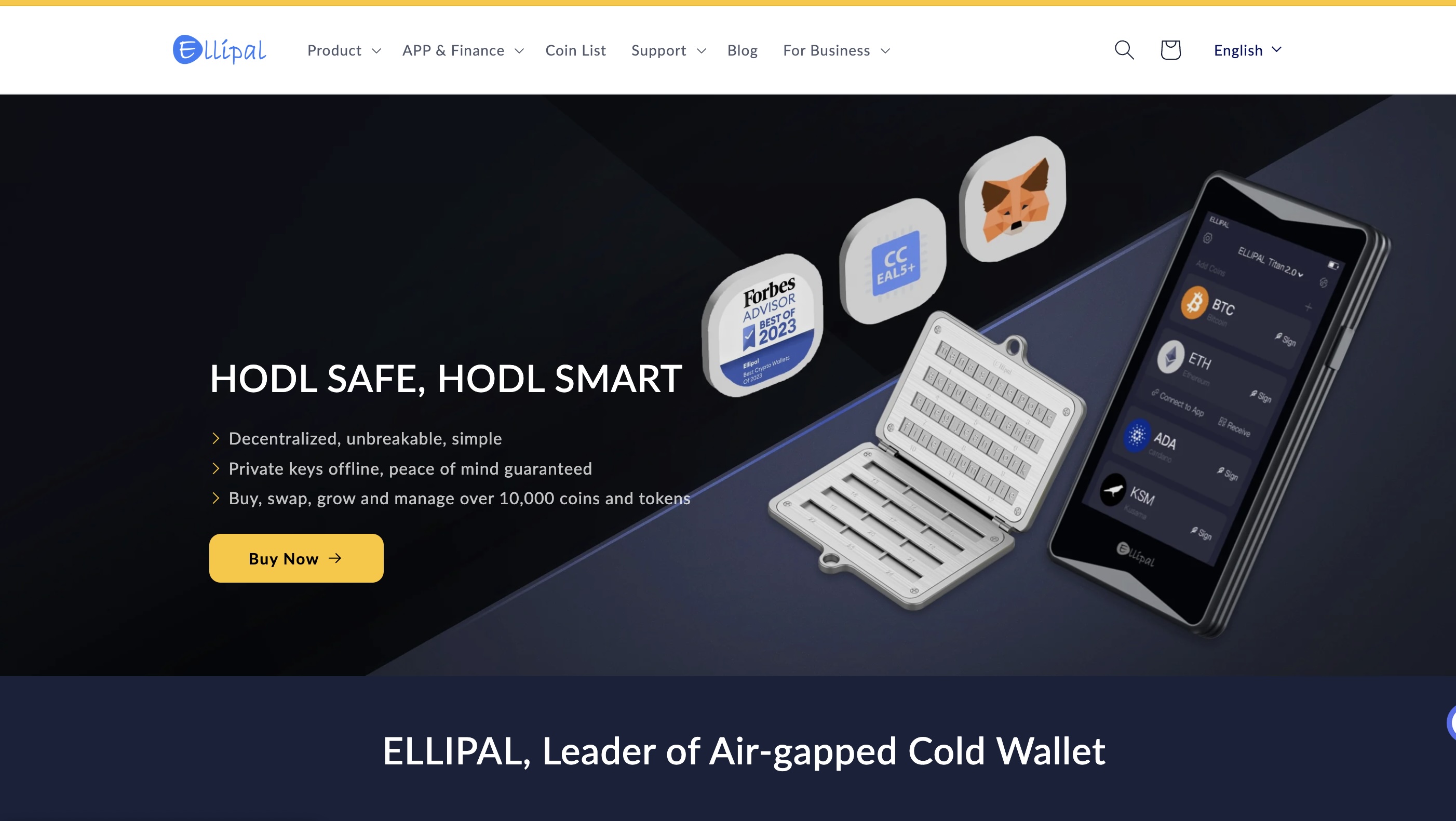 Ellipal hardware wallet for Solana storage