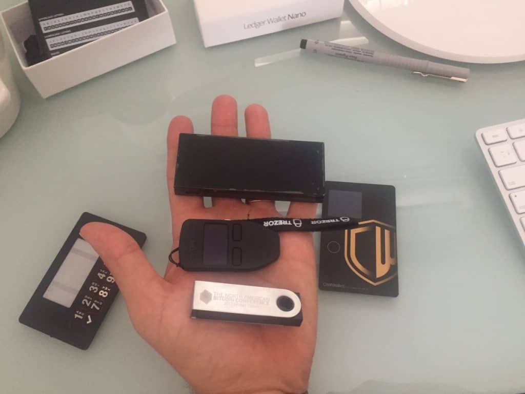 Bitcoin hardware wallet sizes