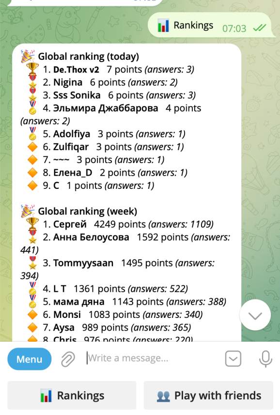 Quizarium Telegram