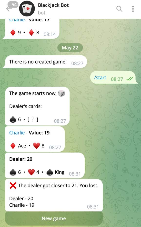 Blackjack Bot Telegram