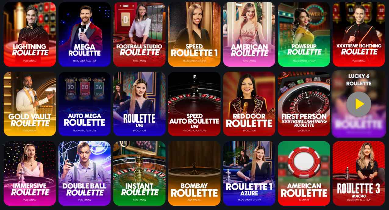 Roulette games at Instant Casino