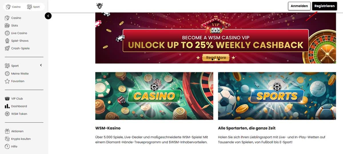 WSM Casino Registrieren