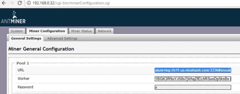 Nicehash configuration