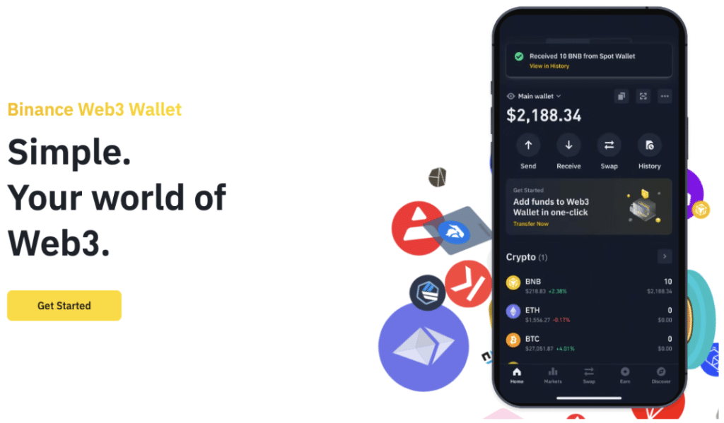 Binance Wallet Home Page