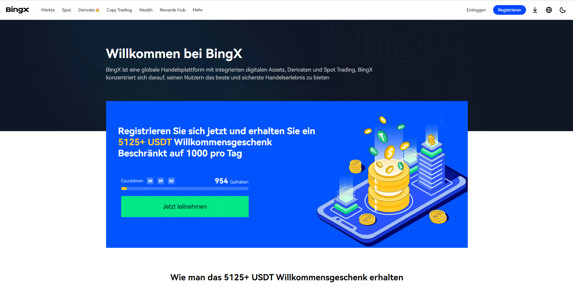 BingX homepage