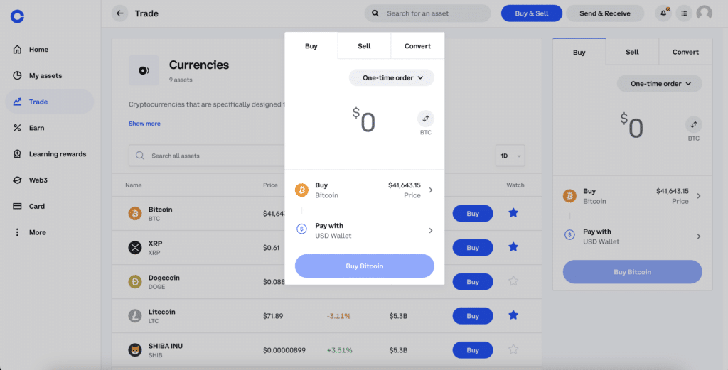 Coinbase buying cryptocurrency option