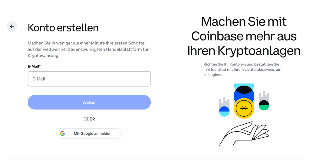 Coinbase Registrierung