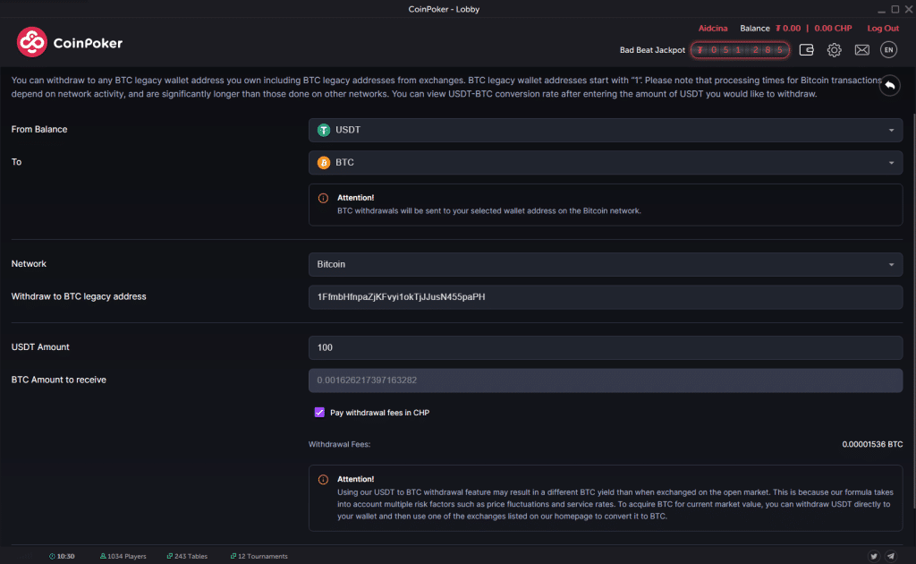 Coinpoker auszahlung btc