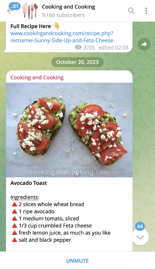 Cooking and Cooking Telegram