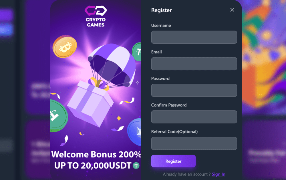 Crypto-Games.io Review Sign Up with No KYC