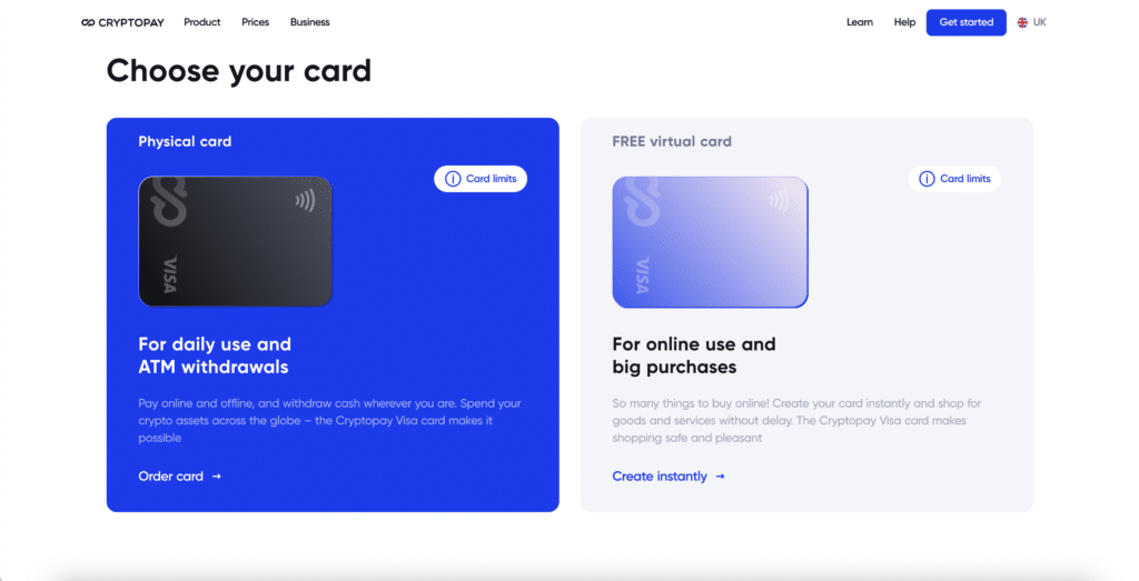 Cryptopay Bitcoin debit card