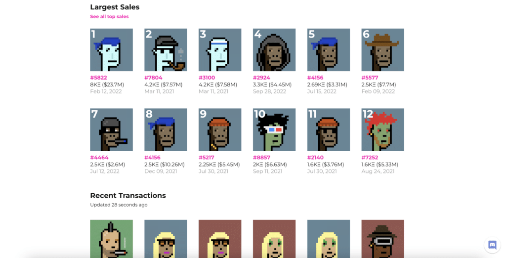 CryptoPunks marketplace screenshot