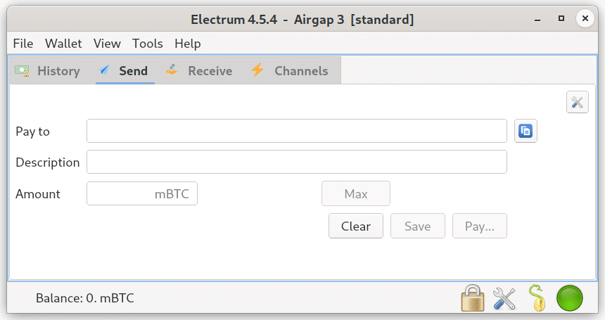 electrum hot wallet send BTC