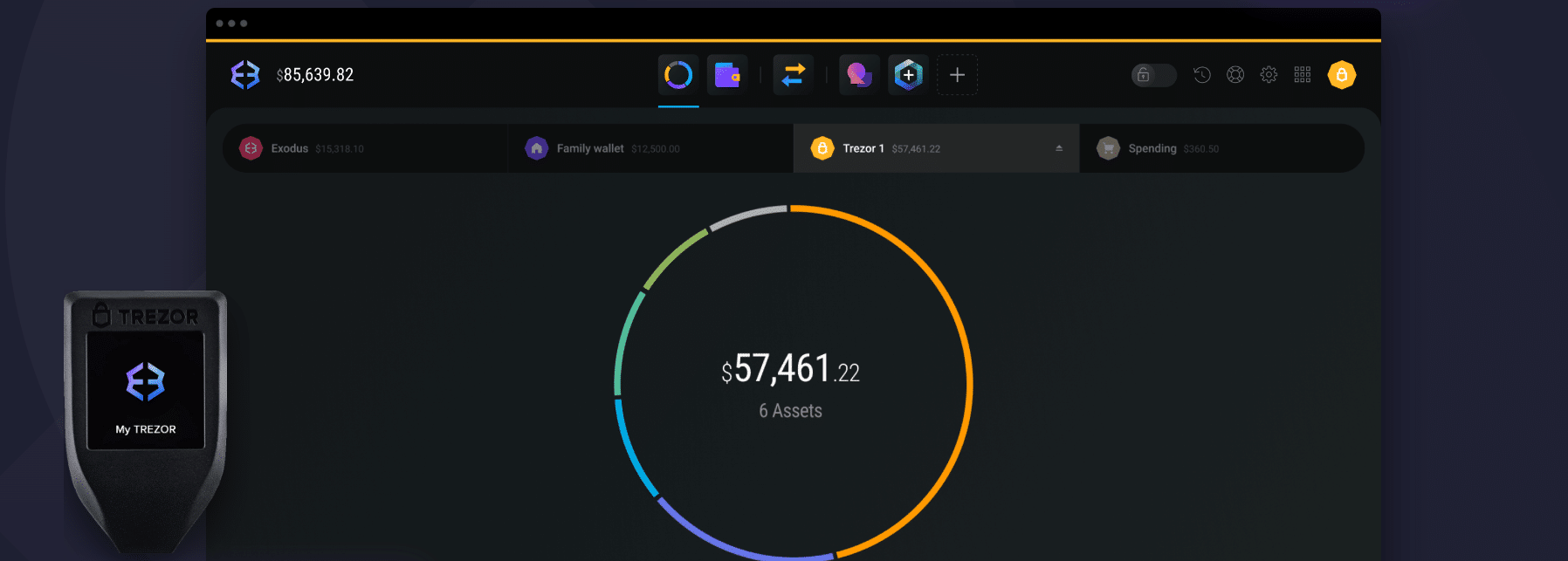 exodus wallet trezor support