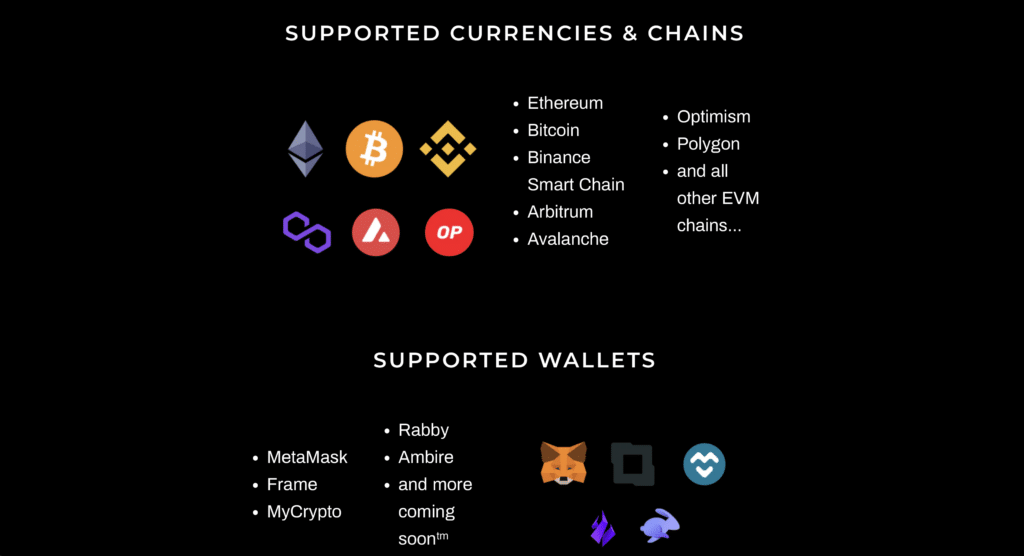 Grid+ hardware wallet supported currencies & chains, and wallets