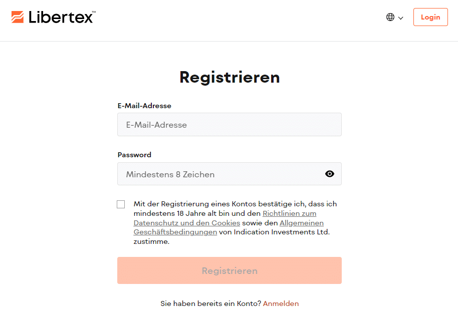 Libertex Registrieren