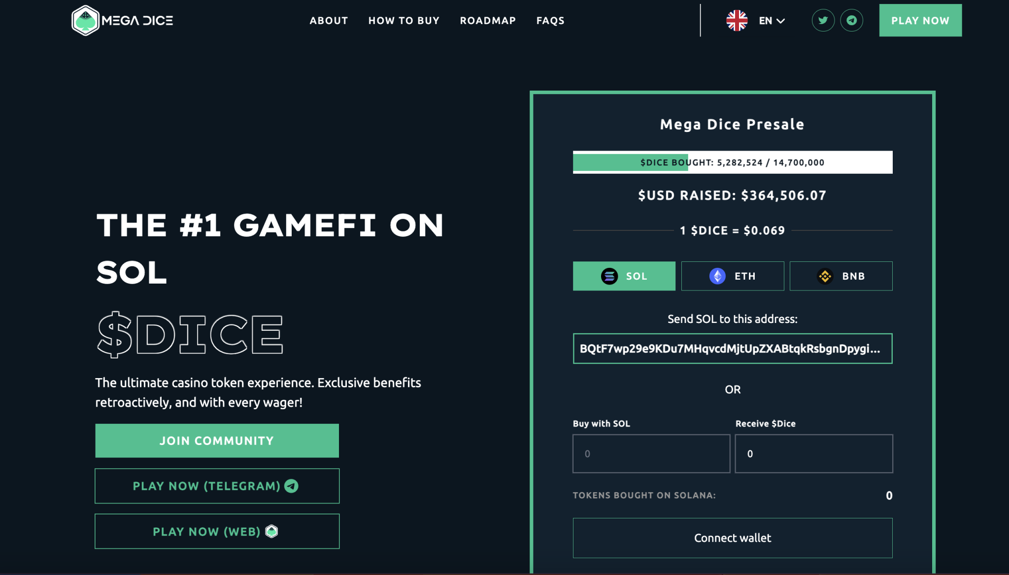 Mega Dice Token presale