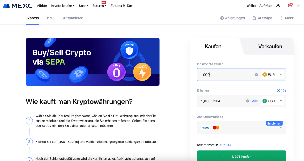 MEXC USDT kaufen