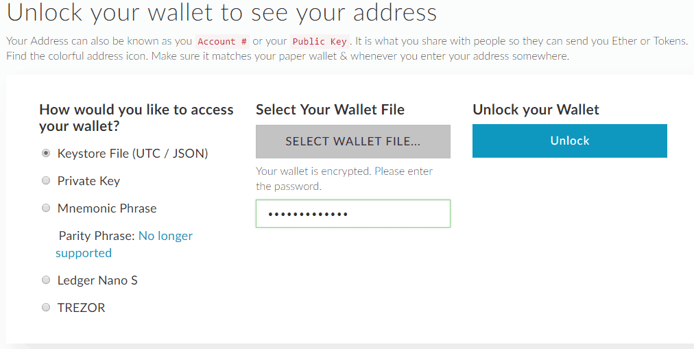 MyEtherWallet Step 4