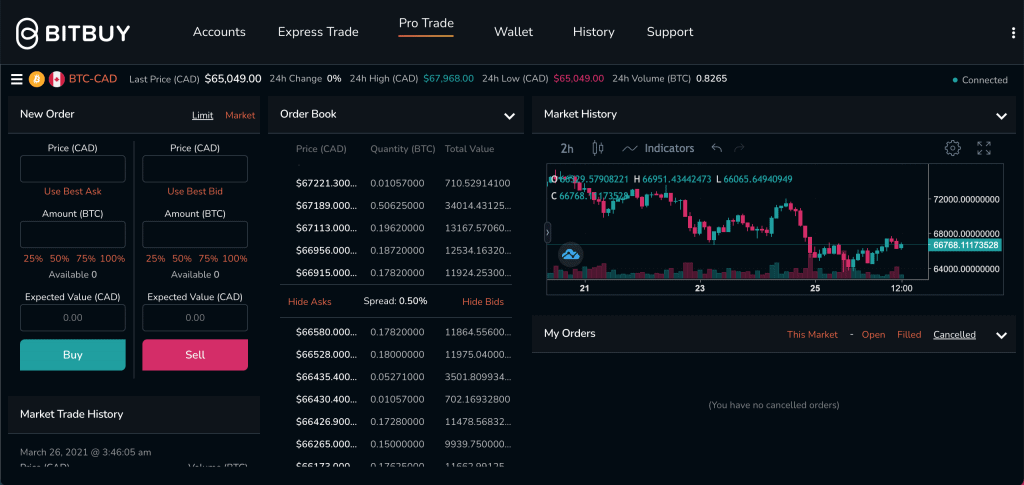 Bitbuy pro trade platform