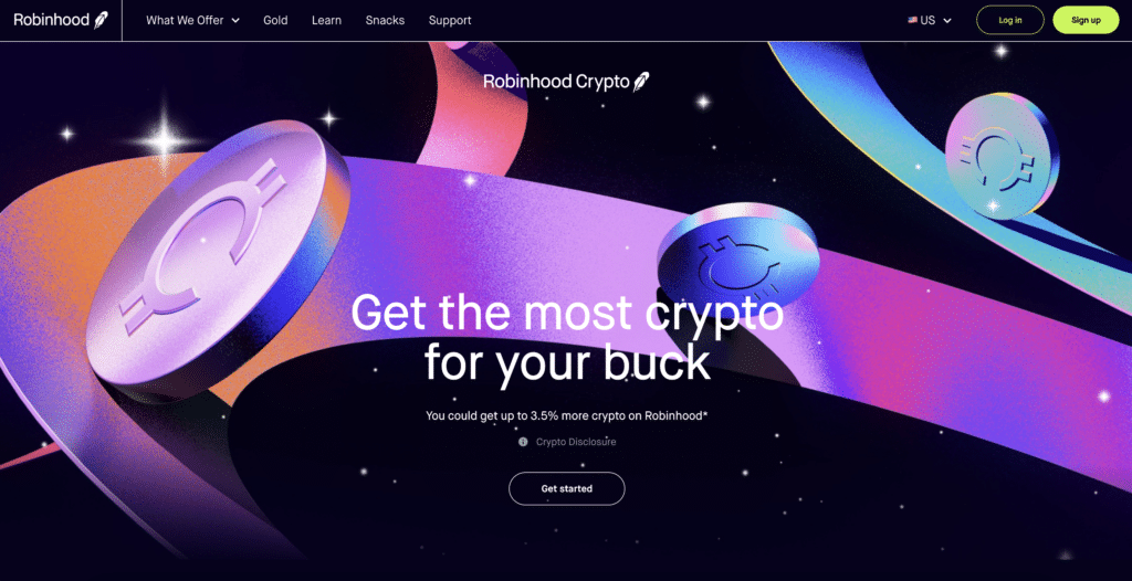 Robinhood crypto page screenshot