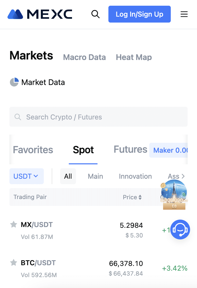 MEXC supported markets 