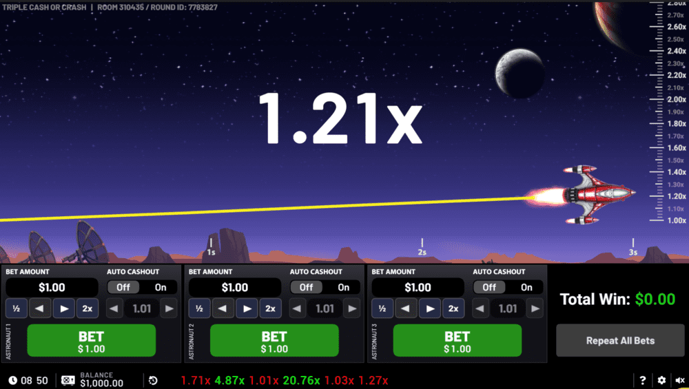 Triple Cash or Crash on Lucky Block