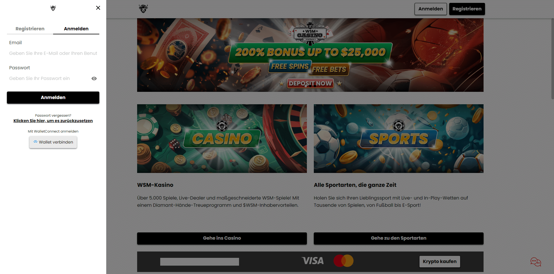 WSM Casino login