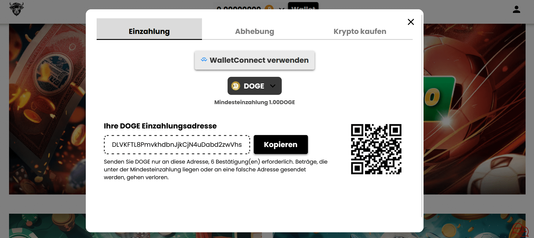 WSM Einzahlung Dogecoin